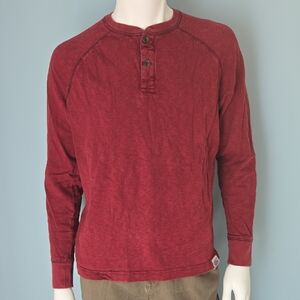 Aeropostale Men's Burgandy Henley Shirt